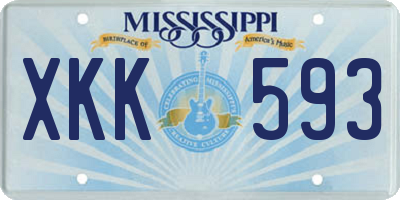 MS license plate XKK593