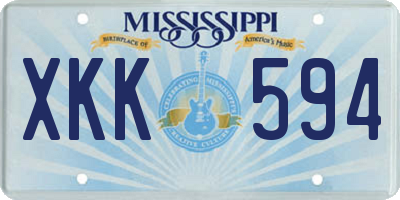 MS license plate XKK594