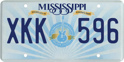 MS license plate XKK596