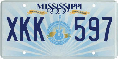 MS license plate XKK597