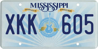 MS license plate XKK605