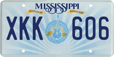 MS license plate XKK606