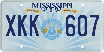 MS license plate XKK607