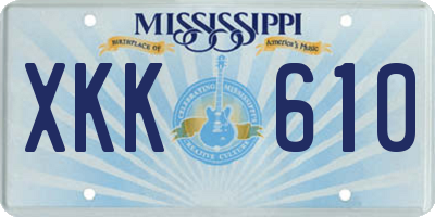 MS license plate XKK610