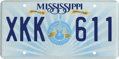 MS license plate XKK611