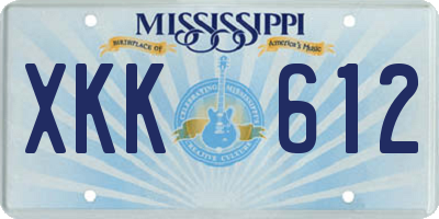 MS license plate XKK612
