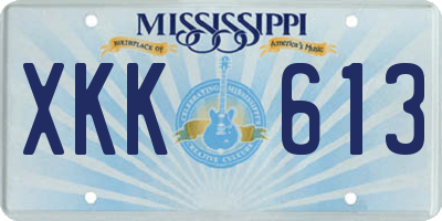 MS license plate XKK613