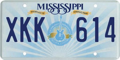 MS license plate XKK614