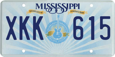 MS license plate XKK615