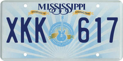MS license plate XKK617