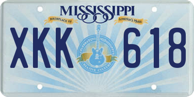 MS license plate XKK618