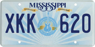 MS license plate XKK620