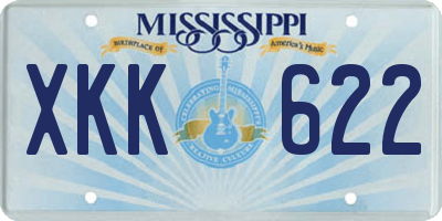 MS license plate XKK622