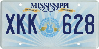 MS license plate XKK628