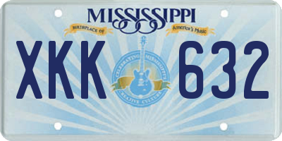 MS license plate XKK632