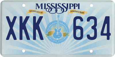 MS license plate XKK634