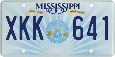 MS license plate XKK641