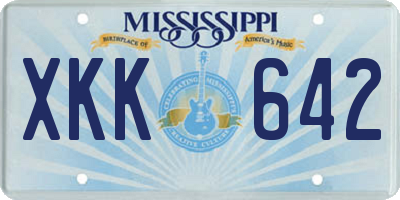 MS license plate XKK642