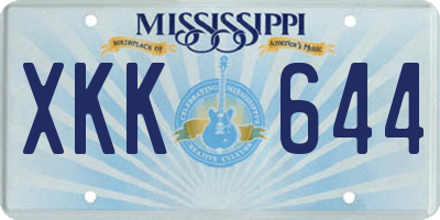 MS license plate XKK644