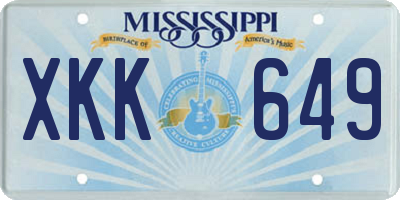 MS license plate XKK649
