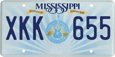 MS license plate XKK655