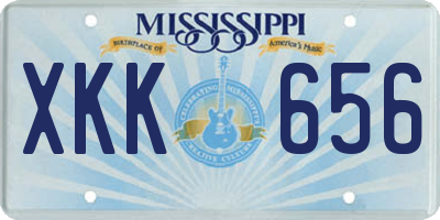 MS license plate XKK656