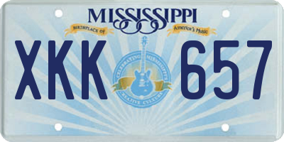 MS license plate XKK657