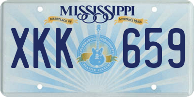 MS license plate XKK659