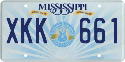 MS license plate XKK661