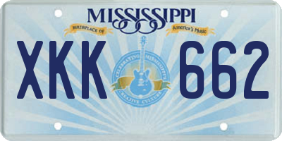 MS license plate XKK662