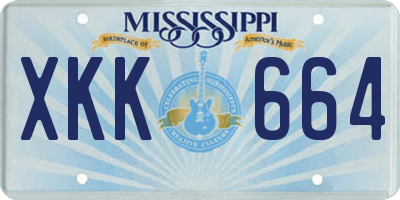 MS license plate XKK664