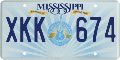 MS license plate XKK674