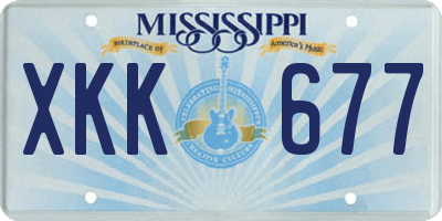 MS license plate XKK677