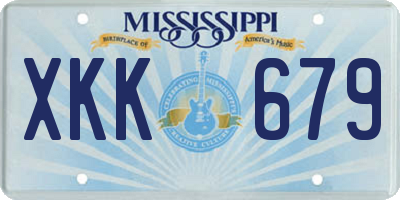 MS license plate XKK679