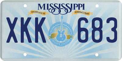 MS license plate XKK683