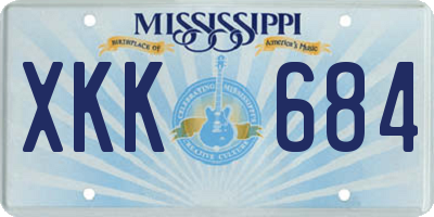 MS license plate XKK684