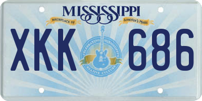MS license plate XKK686