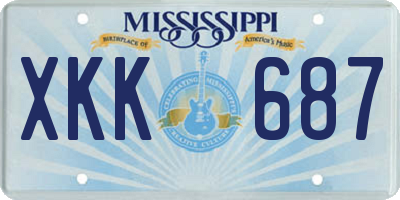 MS license plate XKK687
