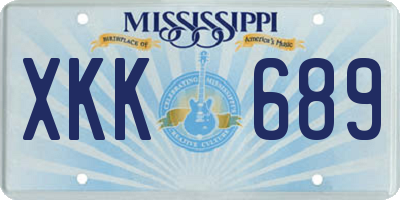 MS license plate XKK689