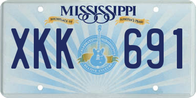 MS license plate XKK691