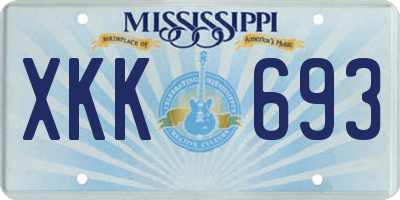MS license plate XKK693