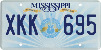 MS license plate XKK695