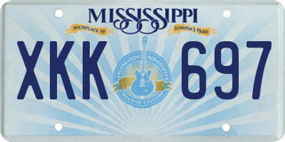 MS license plate XKK697