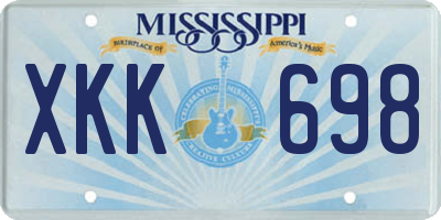 MS license plate XKK698