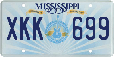 MS license plate XKK699