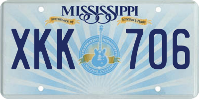 MS license plate XKK706