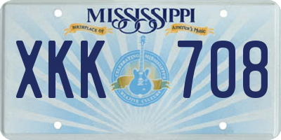 MS license plate XKK708