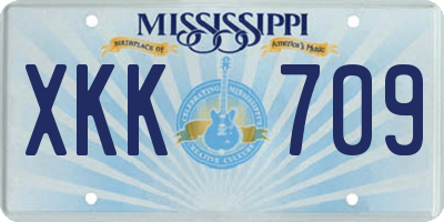 MS license plate XKK709