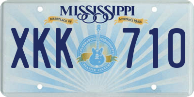 MS license plate XKK710