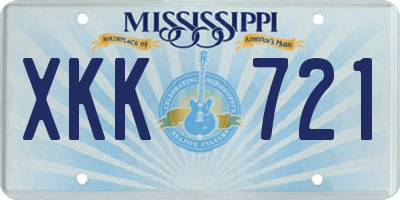 MS license plate XKK721